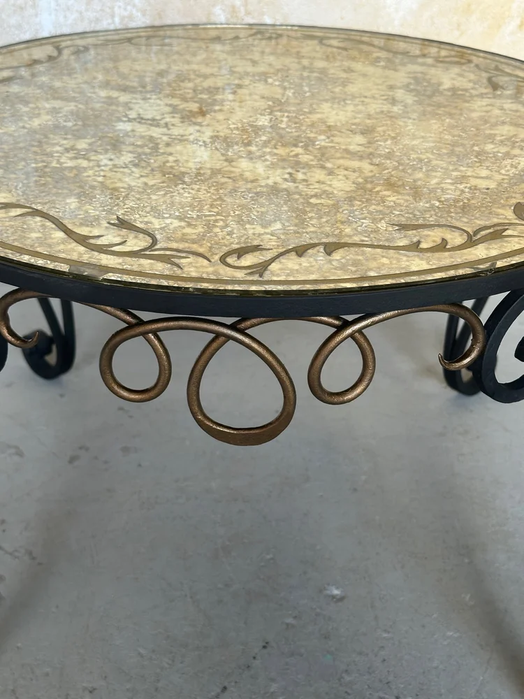 French Iron and Glass Coffee Table (CT0600-14) — 145 Antiques